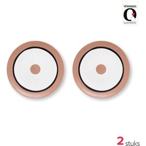 vtwonen Circles Dinerborden - Borden - 25.5cm - Roze - Set van 2