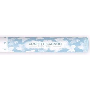 3x Confetti kanon witte vlinders 40 cm - confetti shooter / party popper