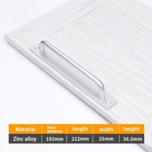 Schuifdeurgreep zilver| 21cm | Inclusief schroeven | Handgrepen Kast | Handgreep | Deurbeslag | Greep Schuifdeur | Onderdelen | Meubel Handvat | Keukengreep | Meubelbeslag | Metaal |
