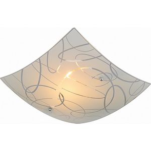 LED Plafondlamp - Plafondverlichting - Trion Spirilo - E27 Fitting - 1-lichts - Vierkant - Mat Wit - Aluminium
