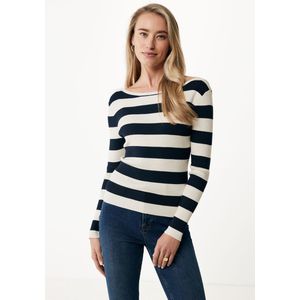 Bold Striped Knit Trui Dames - Navy - Maat XXL