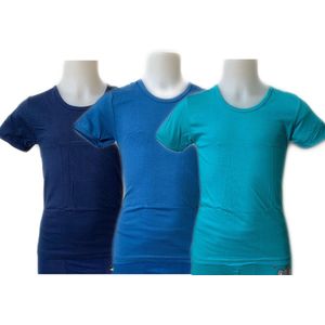 Embrator 3-stuks Jongens T-shirt blauw mix maat 92/98