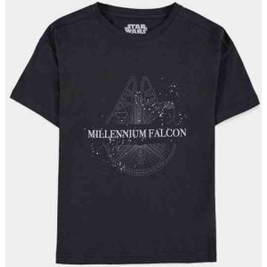 Disney Star Wars - Millennium Falcon Kinder T-shirt - Kids 134 - Zwart