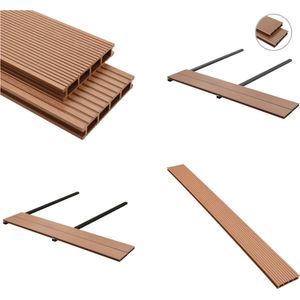 vidaXL Terrasplanken HKC met accessoires 10 m² 4 m bruin - Terrasplank - Terrasplanken - Terras Plank - Terras Planken