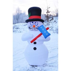 Zelf opblaasbare sneeuwpop met licht 180 cm kerstdecoraties - Opblaas sneeuwman kerstdecoraties binnen/buiten