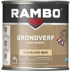 Rambo Grondverf Binnen Transparant Mat - Vochtregulerend - Optimale Dekking - Kleurloos - 0.75L