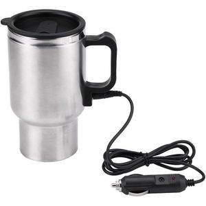 12 V 450 ml Auto Verwarmingsbeker - Roestvrij Staal Elektrische - Autoaansteker Waterkoker Beker voor Reizen Picknick Camping Outdoor - Reizen .