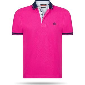 Poloshirt - Pierre Cardin - Heren Polo SS Navy Tipped Polo - Roze