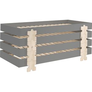 LUCEVI - Modulo Puzzle Stapelbare bedden - 4 stuks - Grijsx200 cm
