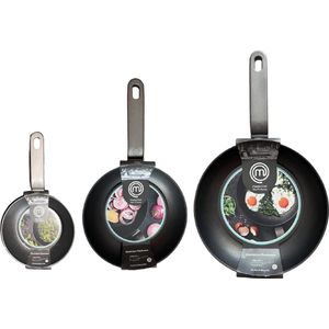 MasterChef - Koekenpannenset - 3 Stuks - 20cm, 24cm, 28cm - Geschikt voor Inductie