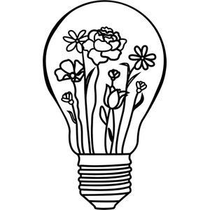 Gloeilamp met bloemen -- Lightbulb with Flowers Woondecoratie Wooninrichting Wonen Muurdecoratie Woonidee Lasercut Hout Houten Uniek Cadeau Wall Art Interieurinrichting Decoratie Interior Deco