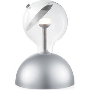 Home Sweet Home tafellamp Move Me - tafellamp Bumb inclusief LED Move Me lamp - lamp 17 cm - tafellamp hoogte 25 cm - inclusief E27 LED lamp - grijs/zilver/wit