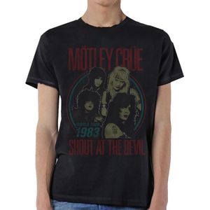 Motley Crue - Vintage World Tour Devil Heren T-shirt - S - Zwart