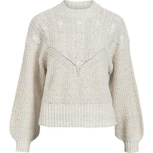 Object Trui Objnova Stella Cable Knit Pullover 23042244 Humus/melange Dames Maat - S