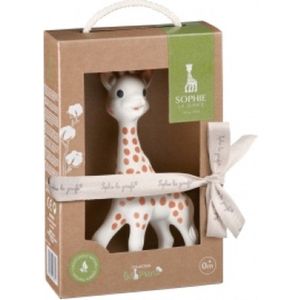 Sophie de giraf So'Pure - Bijtspeeltje - Bijtspeelgoed - Baby speelgoed - OK-Biobased - In gerecyled geschenkdoosje met organic katoenen strikje - 100% natuurlijk rubber - Vanaf 0 maanden - 17 cm - Beige/Bruin