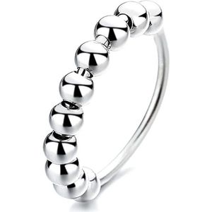 Anxiety Ring - Stress Ring - Fidget Ring - Anxiety Ring For Finger - Draaibare Ring Dames - Spinning Ring - Spinner Ring - Zilver 925 - (19.00 mm / maat 60)