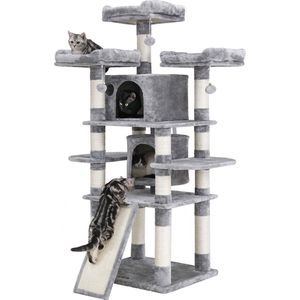 Luxe Krabpaal Hajar - Voor Katten - 172cm - Grijs - Zachte Kattenmand Hangmat - Kattenspeelgoed - Geschikt voor kleine kittens- moederdag cadeautje