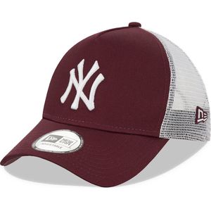 New York Yankees Cap - One Size - Maroon - Clean Trucker Cap - New Era Caps - NY Pet Heren - NY Pet Dames - Petten - Caps