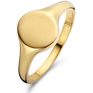New Bling Zilveren Zegel Ring 9NB 0270 62 - Maat 62 - 9 x 20 mm - Goudkleurig