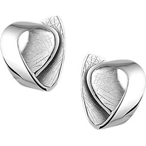 The Jewelry Collection Oorknoppen Gescratcht Poli/mat - Zilver Gerhodineerd