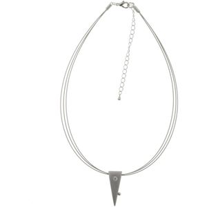 Behave Ketting - zilver kleur - dames - minimalistisch - punt hanger - 40 cm