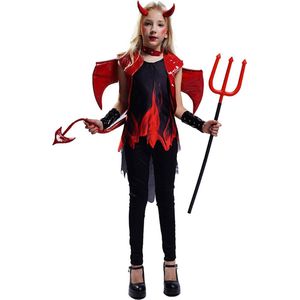 Duivel kostuum kind - Duivel pak - Halloween kostuum kind - Carnavalskleding - Carnaval kostuum - Meisje - 10 tot 12 jaar