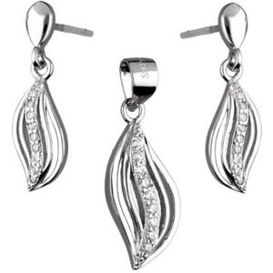 Gala Zilver Zirconia Set - Zilver Oorbellen met Hanger - Oorbellen met Hanger - Zilver 925 - Amona Jewelry