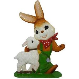 Goebel - Pasen | Decoratief beeld / figuur Haas met lam | Metaal - 35cm