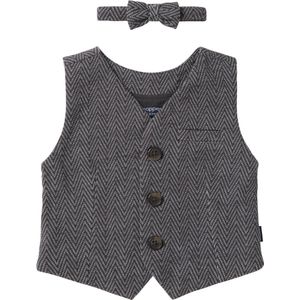 Noppies Boys gilet + bow tie set Texico Jongens Gilet - Phantom - Maat 80