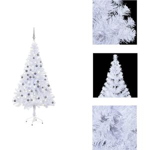 vidaXL Kerstboom Siberische witte spar - 180 cm - met LED-verlichting - Decoratieve kerstboom