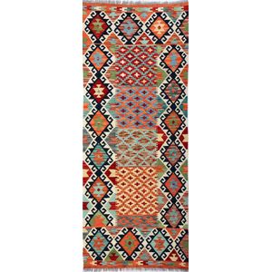 Kelim - Afghaanse kelim - vloerkleed - 081 x 187 cm -  handgeweven - 100% wol -handgesponnen wol