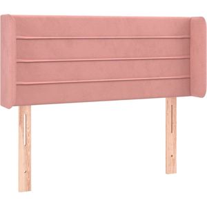 vidaXL - Hoofdbord - met - randen - 93x16x78/88 - cm - fluweel - roze
