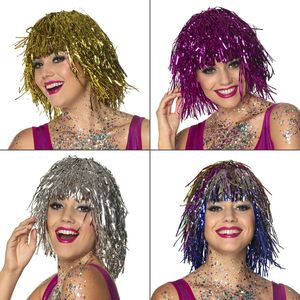 Boland - Pruik Metallic assorti - Steil - Halflang - Vrouwen - Showgirl - Glitter and Glamour