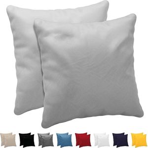 Kussensloop (Set van 2) – Grijs Katoen - Voor Kussens 80 x 80 cm - 100% Jersey Katoen - Beddengoed Dubbel Bed Kussensloop - Kussenbeschermer - Bestendig en Hypoallergeen