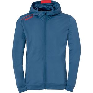 Kempa Player Hood Jacket Kind IJsgrijs-Fluo Rood Maat 128