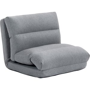 HOMCOM - Vloerstoel - Inklapbaar - Polyester - Grijs