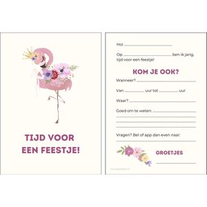 Uitnodiging kinderfeestje | 20 stuks | uitnodigingskaarten | uitnodiging verjaardag | uitnodiging feest | uitnodiging kinderfeestje flamingo | uitnodiging kinderfeestje meisje | uitnodiging feestje