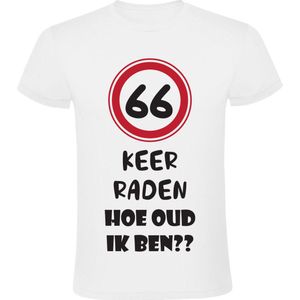 66 keer raden hoe oud ik ben Unisex T-shirt - verjaardag - 66 jaar - feest - 66e verjaardag - jarig - grappig