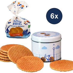 Stroopwafels in cadeau blik ""Amsterdam Fiets"" - 6 stuks - 250 gram