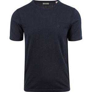 Dstrezzed - Knitted T-shirt Donkerblauw - Heren - Maat L - Slim-fit