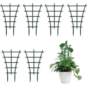 Raster 6 stuks tuin plantensteun trellis voor plantenrooster, plantenbak, klimhulp voor klimplanten, rankenhulp voor planten, kunststof, planten, latwerk, plantenrooster