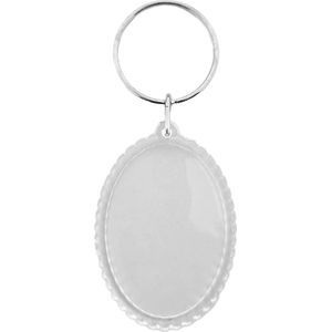 CombiCraft Plexiglas sleutelhanger blanco ovaal geribbeld 35x49mm - 50 stuks