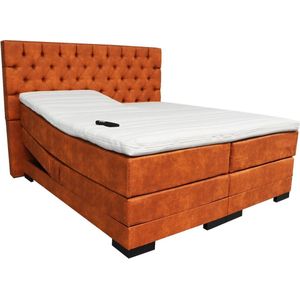 Slaaploods.nl Princess - Elektrische Boxspring inclusief matras - 200x210 cm - Cognac