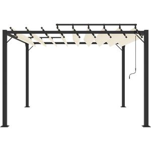 VidaXL Prieel met Lamellendak 3x4 m - Stof en Aluminium - Antracietkleurig