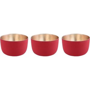Waxinelichthoudertjes in Brandweer Rood - set van 3 stuks - hoogte 5 cm