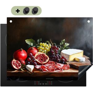 KitchenYeah® Inductie beschermer 70x55 cm - Borrelplank - Stilleven - Vintage - Kookplaataccessoires - Afdekplaat voor kookplaat & Spatscherm achterwand - Inductiebeschermer - Inductiemat - Inductieplaat mat - Keuken decoratie