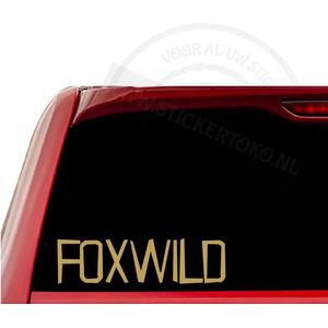 Autosticker Foxwild | Goud | 20cm | Auto sticker | Massa is kassa - Peter Gillis - Foxwild word ik er van! | Stickertoko.nl