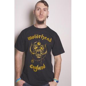 Motorhead - England Classic Gold Heren T-shirt - S - Zwart