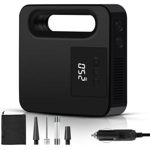 Draagbare Auto Luchtcompressor 150 PSI met Digitaal LCD-Display en LED-Zaklamp - 12V Bandenpomp met Vooraf Ingestelde Druk en Automatische Stop