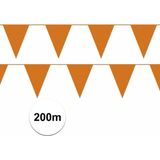 Oranje vlaggenlijnen pakket 200 meter